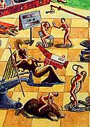 Detail from Roger Bunce's BBC 'Studio of Delights' (after Bosch)