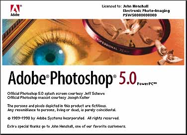 Photoshop 5.0 splash screen