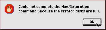 Scratch Disks full message