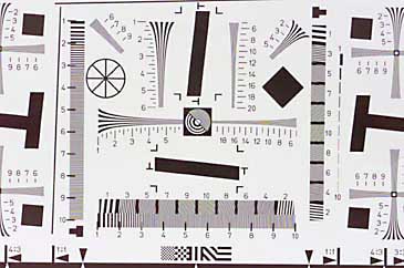 ISO Resolution Chart as seen by the camera